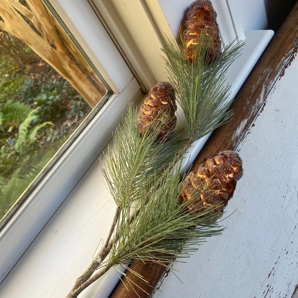 Anthropologie Cooper Pinecone Branch Stem